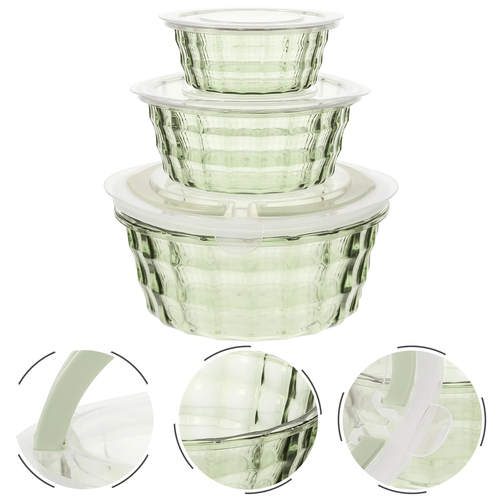 

3 Pcs Crisper Clear Container Lid Fresh Produce Saver Fruit Storage Box Cereals Fridge Produce Saver Silica Gel Storage Bin