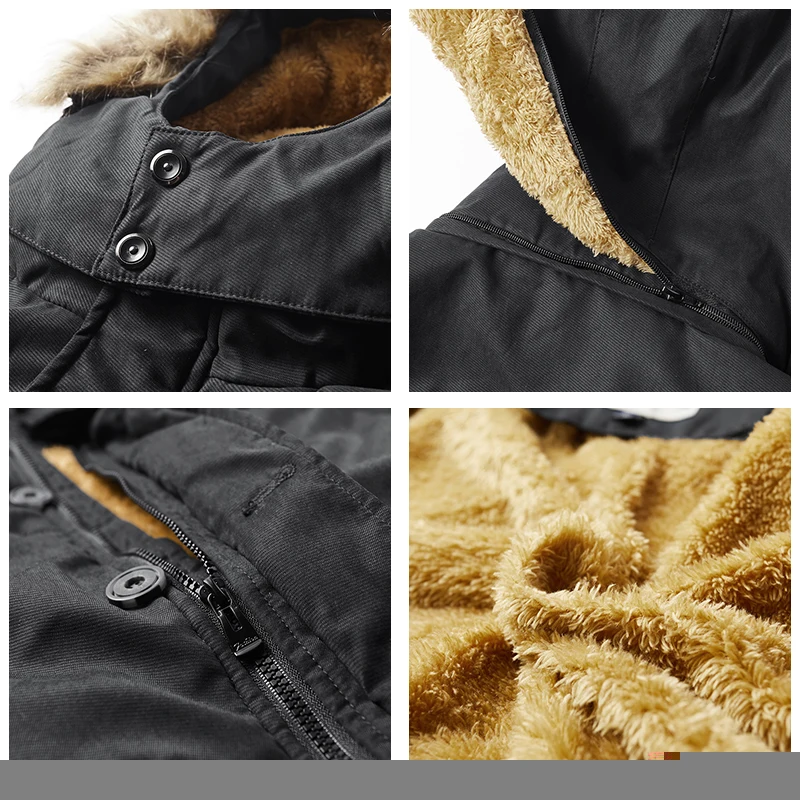 2022 Autumn Winter New Fleece Warm Removable Hooded Military Tactical Parka Men Thick Windproof Parka Men Coat Parka Outwear Men