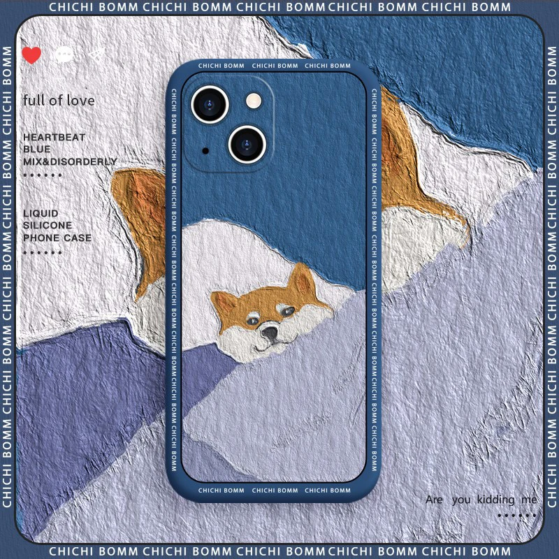 

Oil Painting Shiba Inu Dog Animal Phone Cases For iphone 11 12 13 Mini Pro Max XS X XR 7 8 5 6 6S plus Shockproof Case Cover