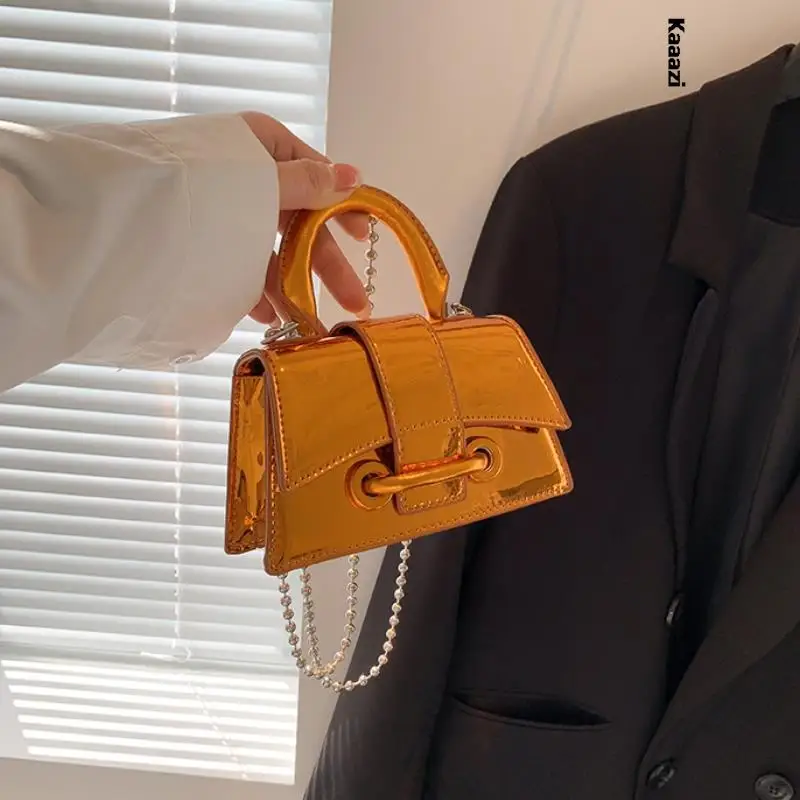 2023 Laser Silver Chic Women Purse Mini Cute Small Crossbody Shoulder Bags Leather Fashion Handbags Luxury Designer Vintage New