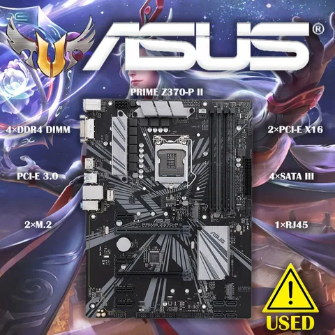 Материнская плата LGA 1151 Asus PRIME Z370-P II с поддержкой 8-го 9-го поколения Core i7 i5 i3 CPU PCI-E 3,0 DDR4 64 ГБ настольный процессор Intel Z370