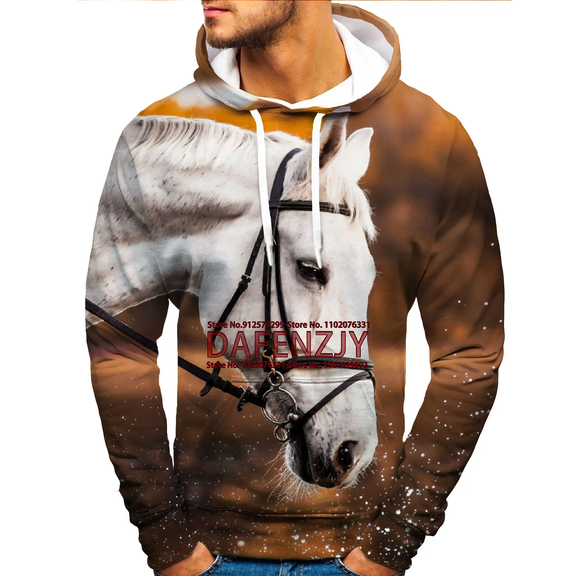 Wild Horses Running at Night 3d Printed Hoodies Unisex Cool Pullover Animal Graphic Sweatshirt Mens Street Pullover