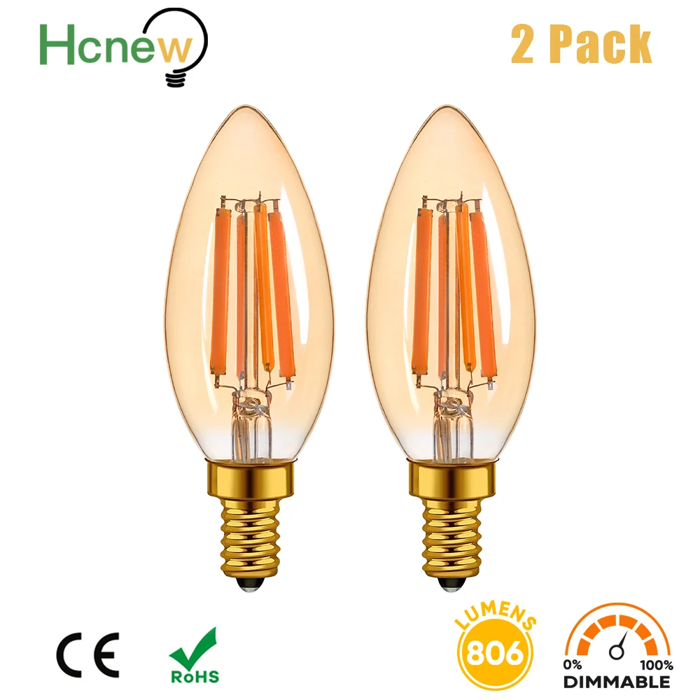 

Hcnew Янтарная светодиодная лампа E14 220В 6,5Вт 806 люмен