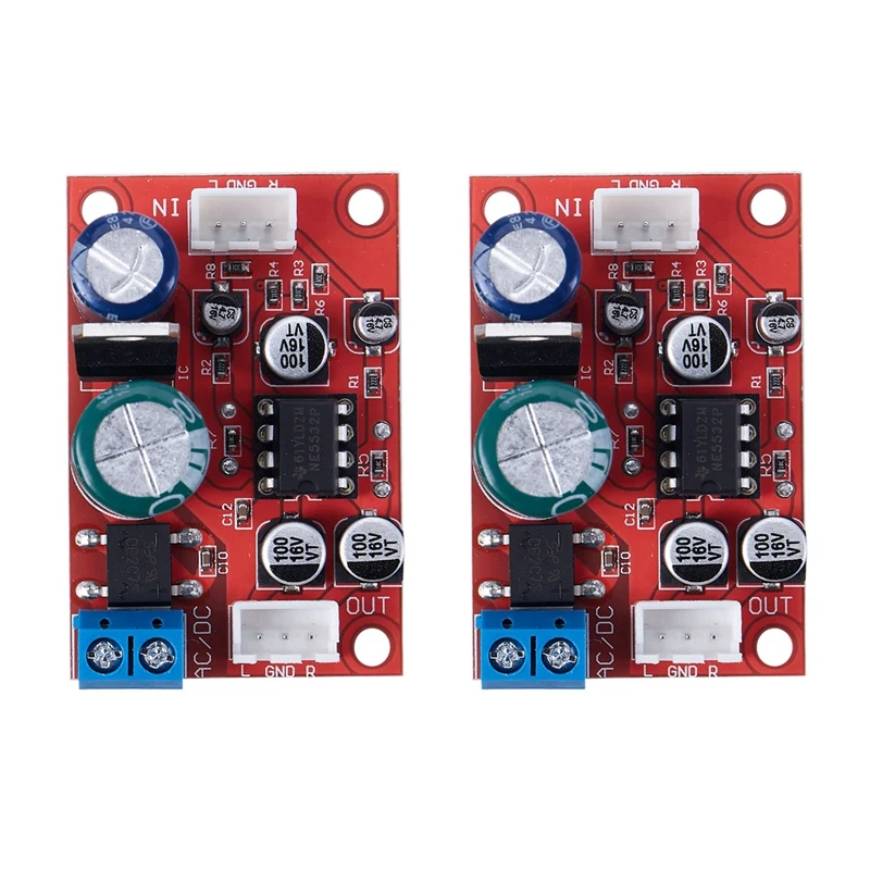 

Hot 2X NE5532 Stereo Pre-Amp Magnetic Head Phono Amplifier Board Moving Coil Microphone Amps Moudle