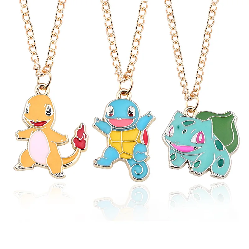 

Japanese Anime Kawaii Necklace Cartoon Turtle Dinosaur Figrues Pendant Children Toys Necklaces Pendant Chain Birthday Gifts