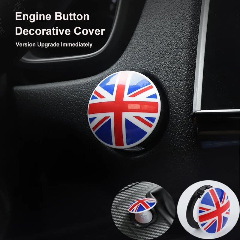 Кнопка зажигания и остановки двигателя для интерьера автомобиля Union Jack, декоративная крышка, наклейка для Mini Cooper R55 R56 R60 R61, аксессуары