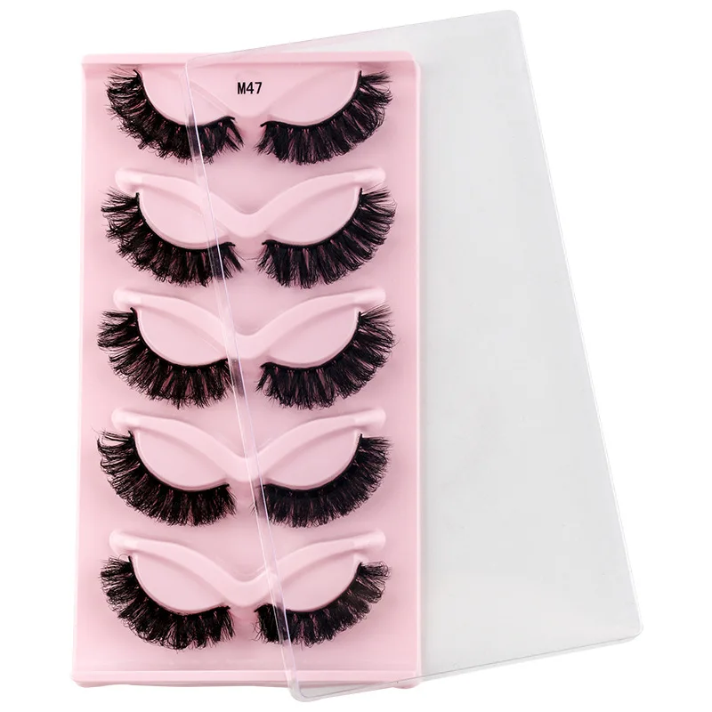 

Black mink Winged Half eye lashes Luxury Plastic Black Terrier Falese lash make up maquiagem