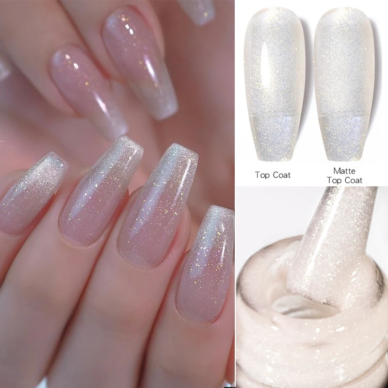 UR SUGAR 7.5ml Gold Aurora Milky Jelly White Gel Nail Polish Glitter Sparking Semi-permanent Varnish Soak Off UV Gel Manicure