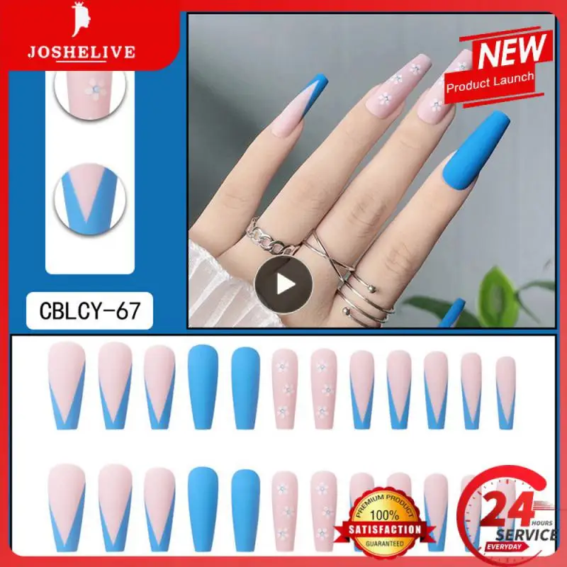 

Full Cover Press On Nails Cool Long Ballet Fake Nails Detachable Manicure Nail Art With Design Nail Tools False Nails Wearable