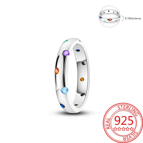 Кольцо из серебра 925 с цветными камнями