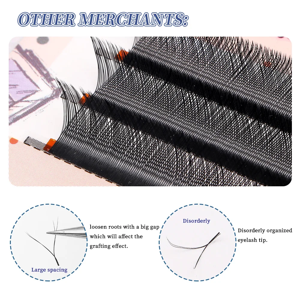 Натуральные мягкие 3D ресницы QSTY YY-образной формы 0.07