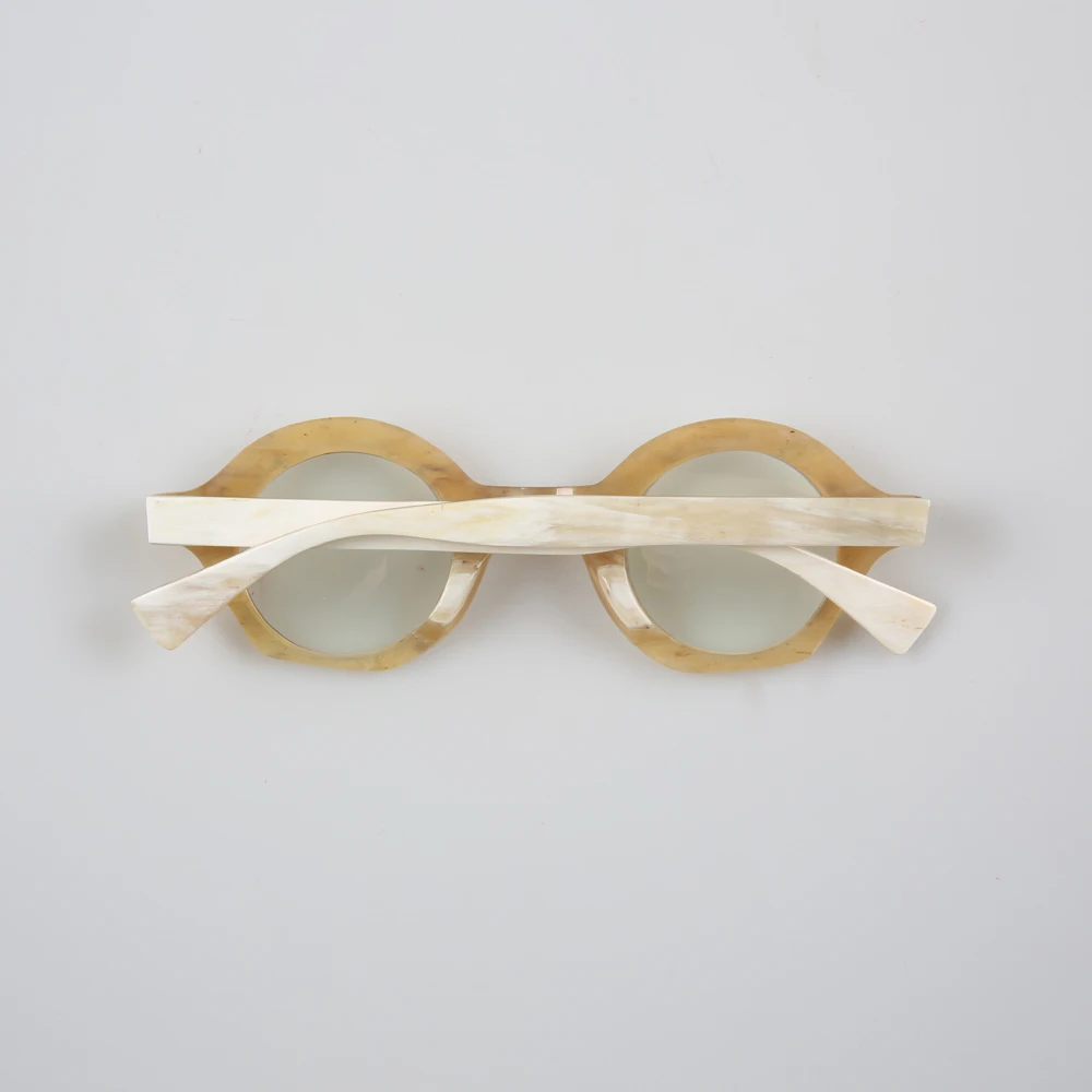 Оправа для очков уникальная винтажная круглая оправа ручной работы с белым рогом