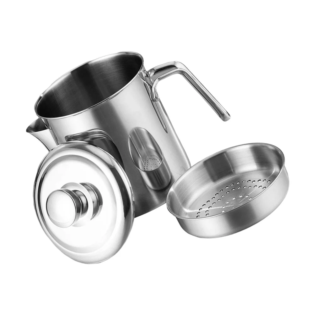 

1Pc Jug Kitchen Tool for Home Oil Soup Stainless Steel Separator Filter (Silver)