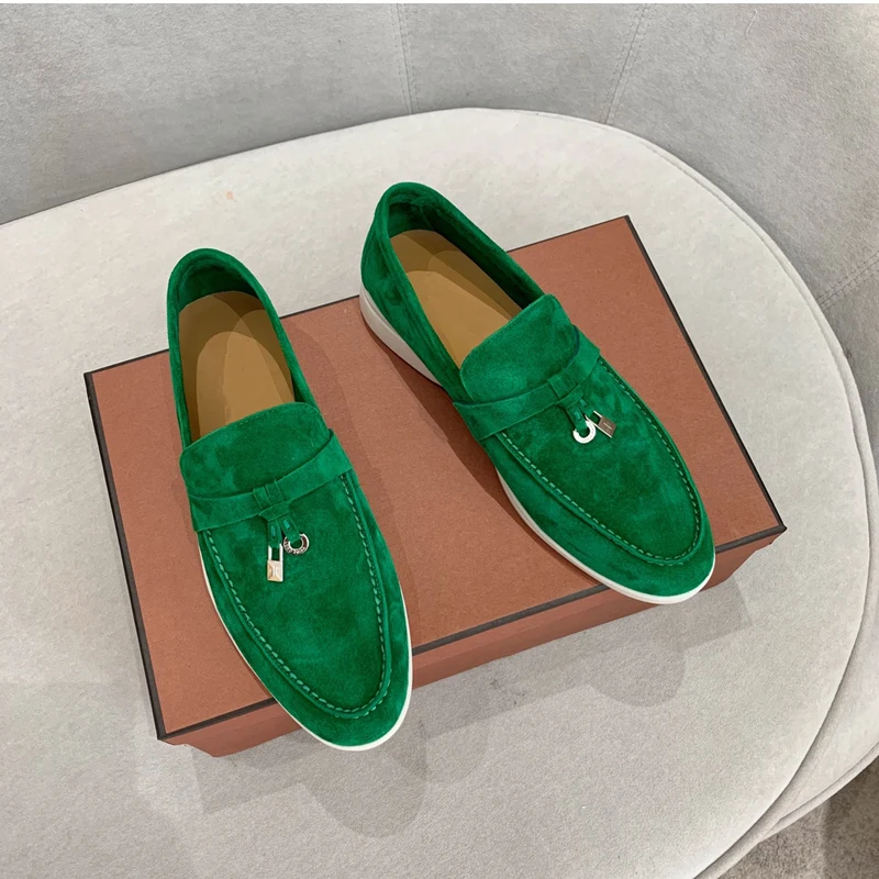 Summer Women's Shoes Leather Loafers Shoes 2023 Men's Flat Shoes Designer Brand Summer Fashion Luxury Casual New Replic Shoes