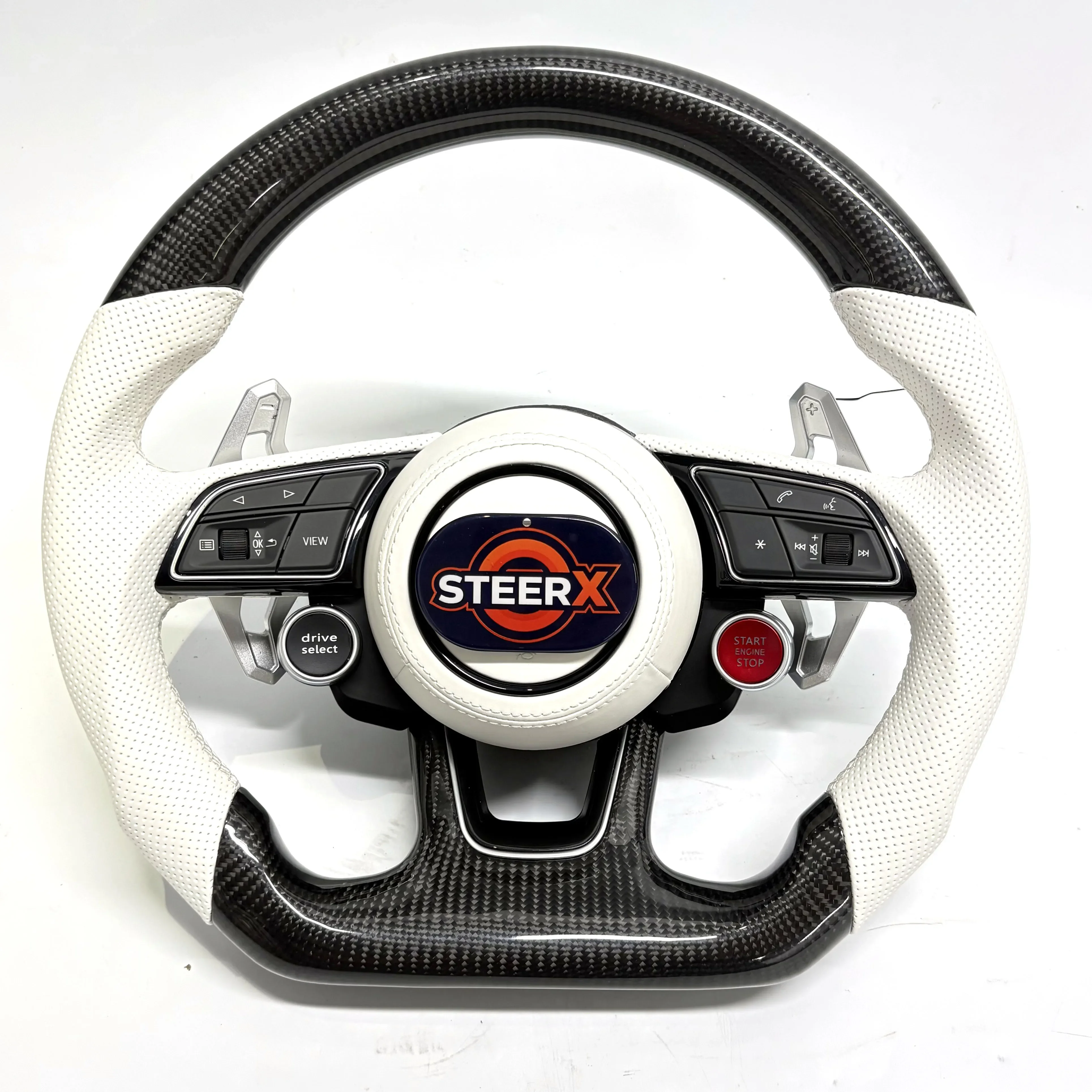 Фото Подходит для Audi A1 A3 A4 A5 A6 A7 RS R8 RS3 C7 Q5 Q7 S3 8V B8 B9 S4 Q3 Q8 TT индивидуальный руль из углеродного волокна №1