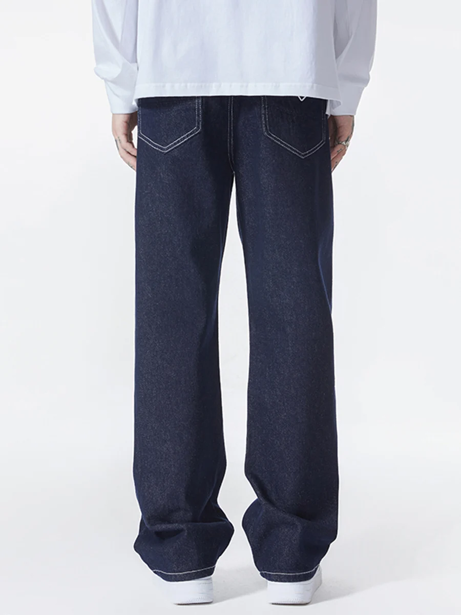 Y2K Retro Solid Color Jeans Men Fashion Loose Straight Casual Pants Soft Denim Men's Denim Street Hip Hop Pants Men's Streetwear