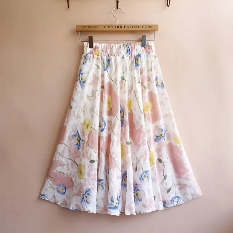 Женская хлопковая мини-юбка с принтом