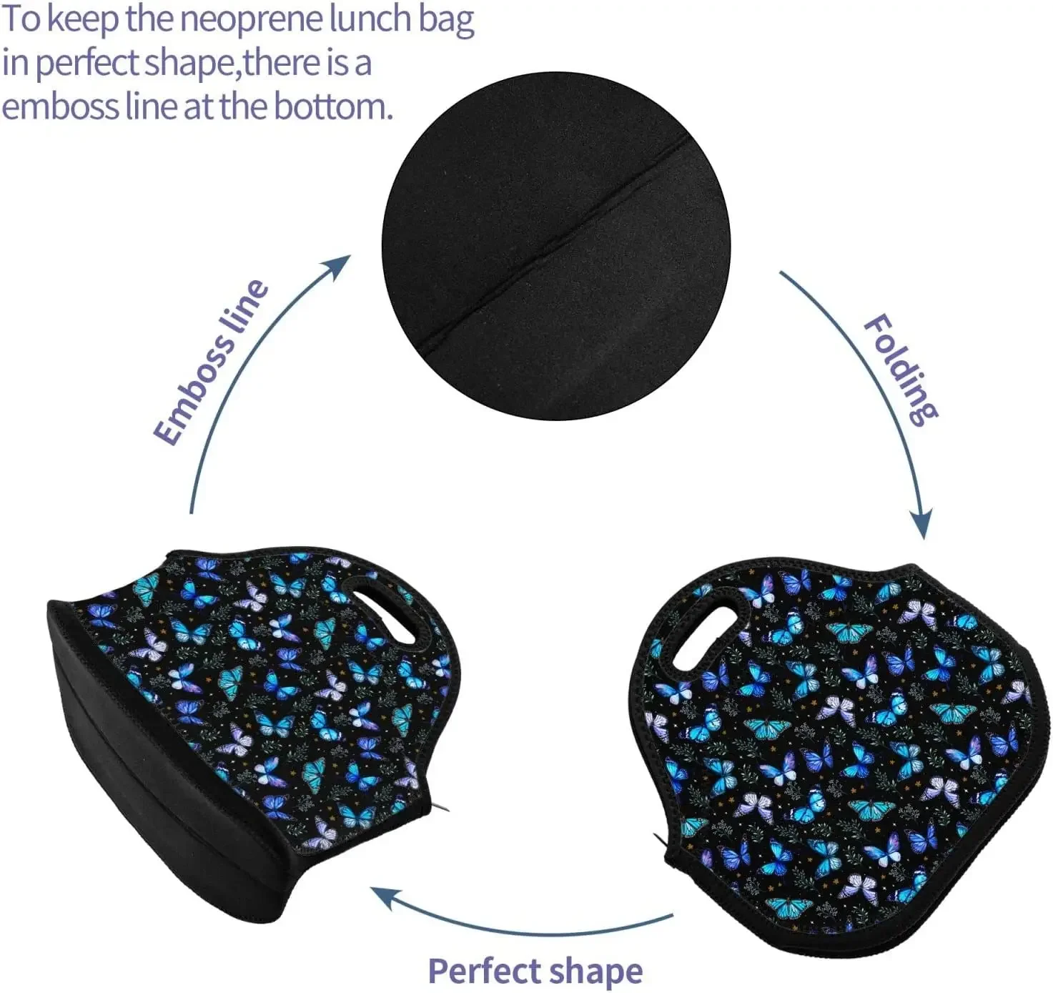 Сумка для ланча с бабочками женский портативный изолированный Ланч-бокс мужчин