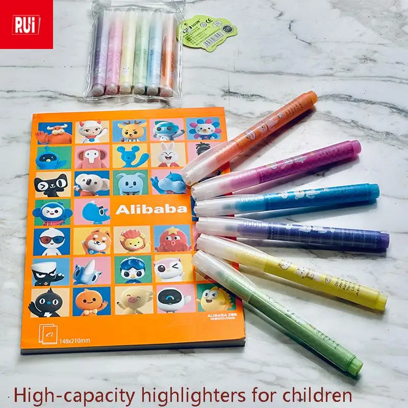 

Mini Fluorescent Highlighter Pen 6PCS/Set Kawaii Single Head Note Marker Pen Emphasis Marking Stationery Office School Supplies