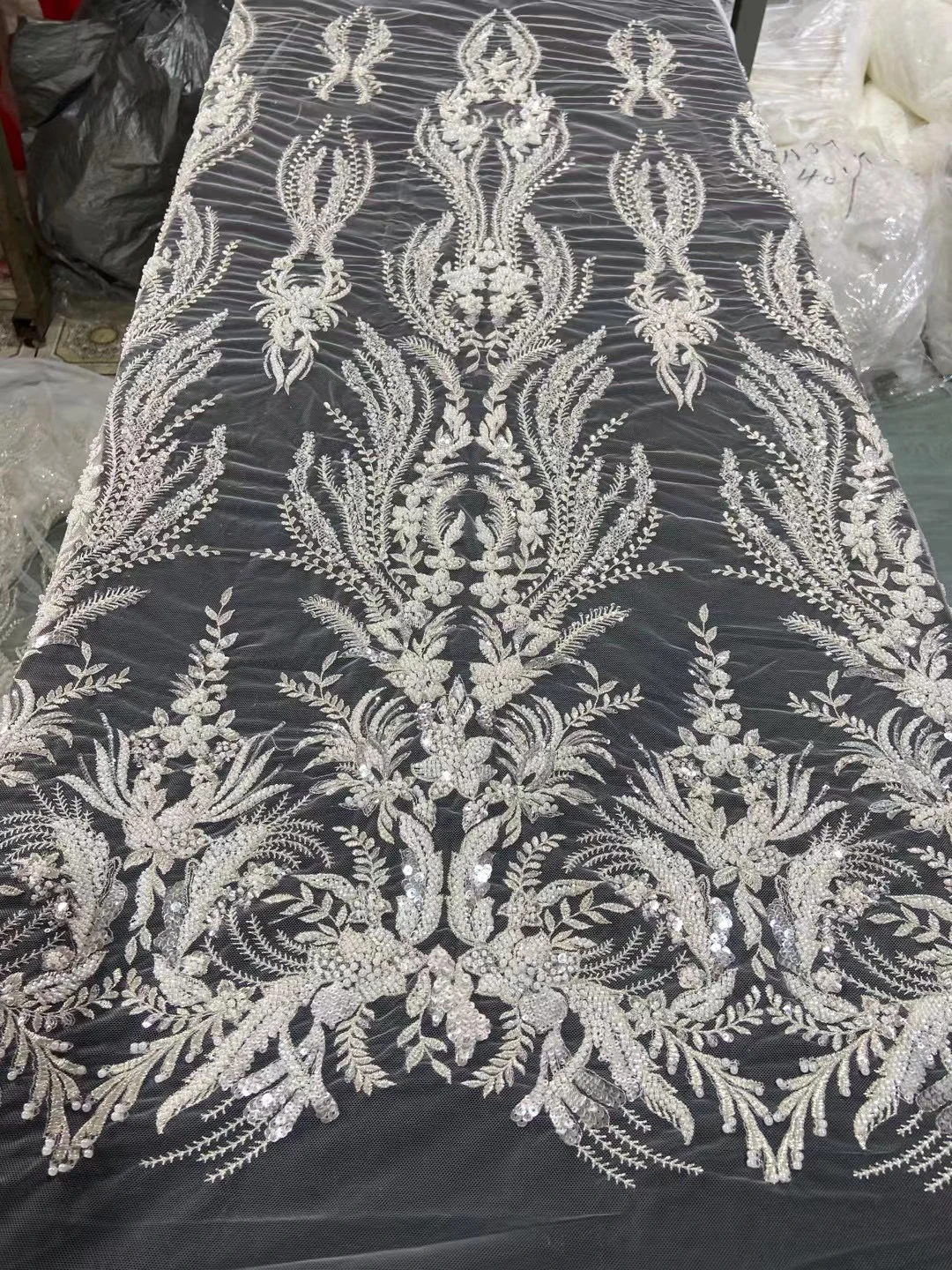 

Лидер продаж, Модный популярный дизайн, африканские белые бусины с вышивкой, сетчатые кружева, французская вечерние, вечернее или свадебное платье