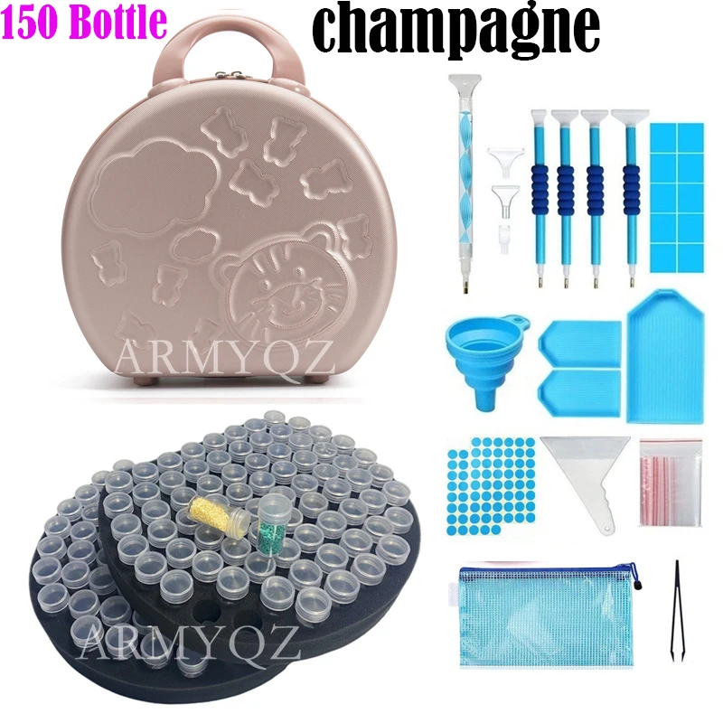 

Двухслойный ящик для хранения аксессуаров для алмазной живописи 150, сумка для бутылок, аксессуары, контейнеры, Наборы инструментов для алма...