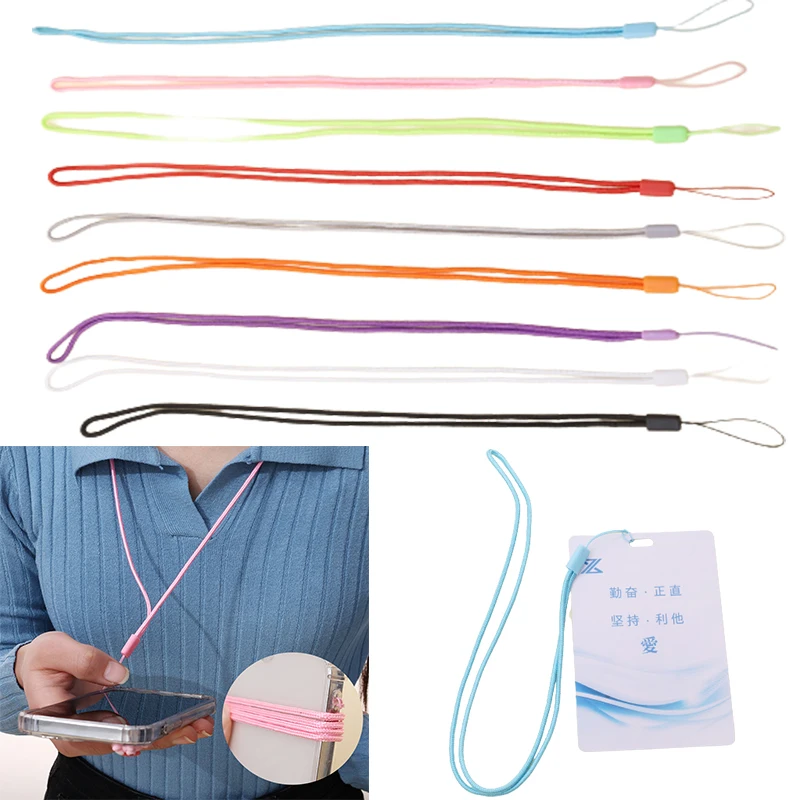 

45cm Anti-lost Hanging Neck Lanyard Portable Multifunction Multicolor Long Rope Strap For ID Badge Mobile Phone Key Holder