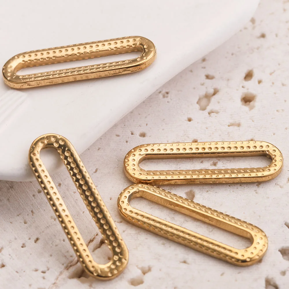 

20pcs Gold-Plate Stainless Steel Geometric Charms Embossing Earrings Findings DIY Jewelry Making Connectors Accessories Bracelet
