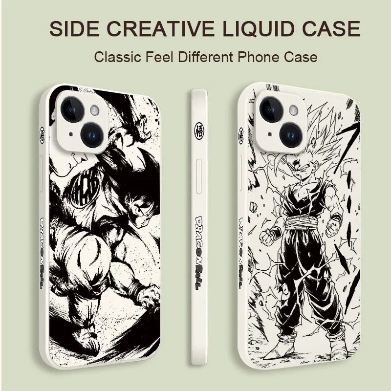 

DBZ Goku Frieza Broly Vegeta Phone Case for iPhone 14 13 11 12 Pro XS Max XR X 8 7 6 6S Plus MINI Straight Liquid Silicone Cover