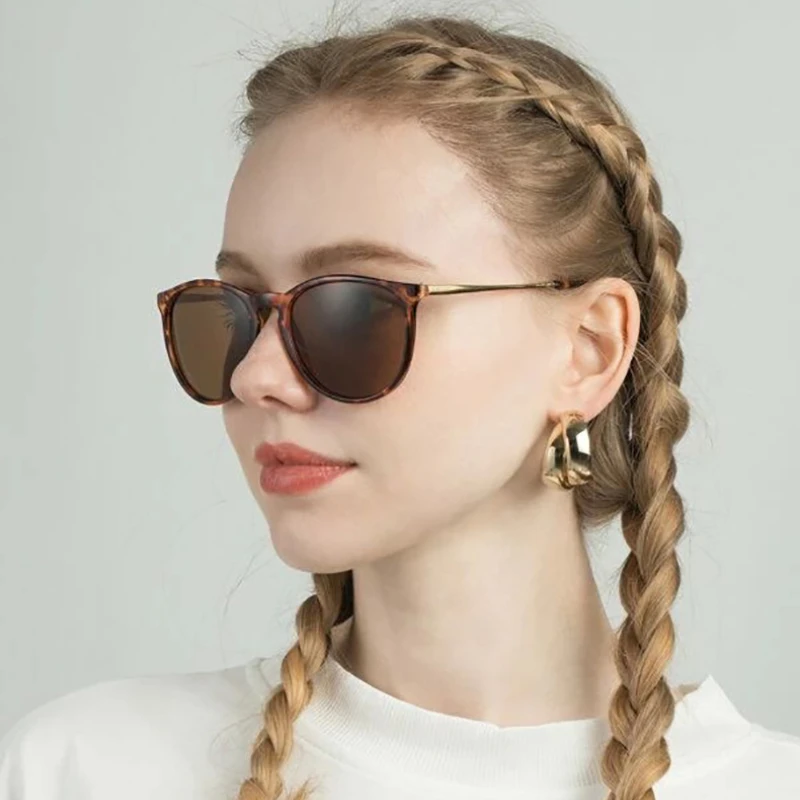 

Очки солнцезащитные мужские круглые в стиле ретро, брендовые дизайнерские зеркальные модные солнечные очки «кошачий глаз» в винтажном сти...