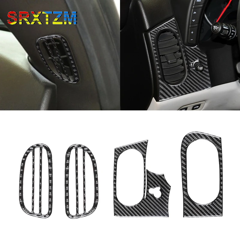

Рамка для вентиляционного отверстия автомобильной приборной панели кондиционера, обшивка для Chevrolet Corvette C6 2005-2013 LHD, внутренняя отделка из углеродного волокна