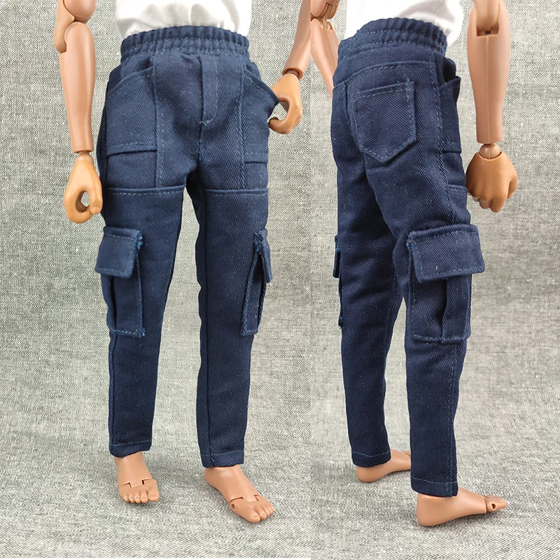 Мужская одежда в масштабе 1/6 темно-синий комбинезон повседневные брюки подходит