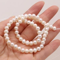 natural freshwater pearl beads white round mother of pearl loose beads for jewelry making diy bracelet necklace accessories 15
