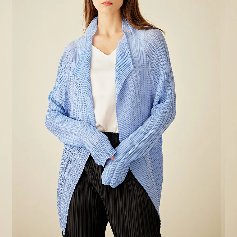 

Pleated coat women's spring dress fashion casual cardigan top long-sleeved with foreign style