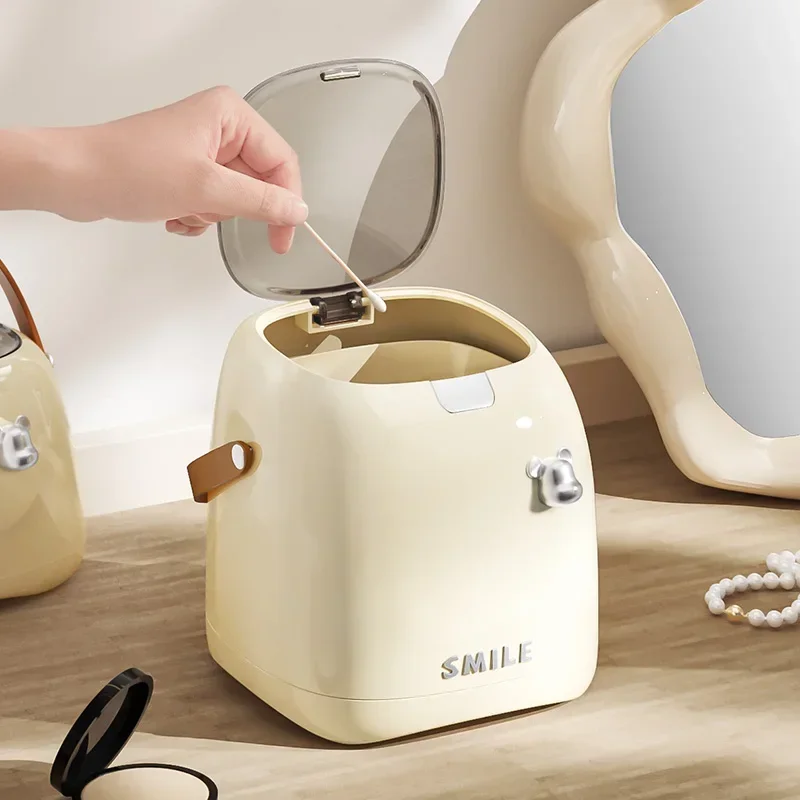 Роскошный Настольный мусорный бак Beishan 2L маленькая бумажная корзина с ручкой