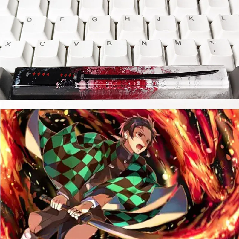 

Kawaii Demon Slayer Tanjirou Nezuko Kochou Shinobu Cartoon Oem Resin Mechanical Keyboard Space Bar 6.25U Delicate Digital Around