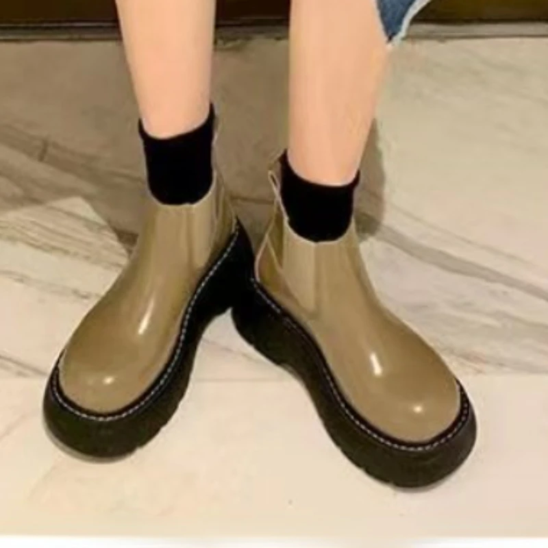 Женские ботинки коллекции весна-осень 2022 года модные без шнуровки короткие для