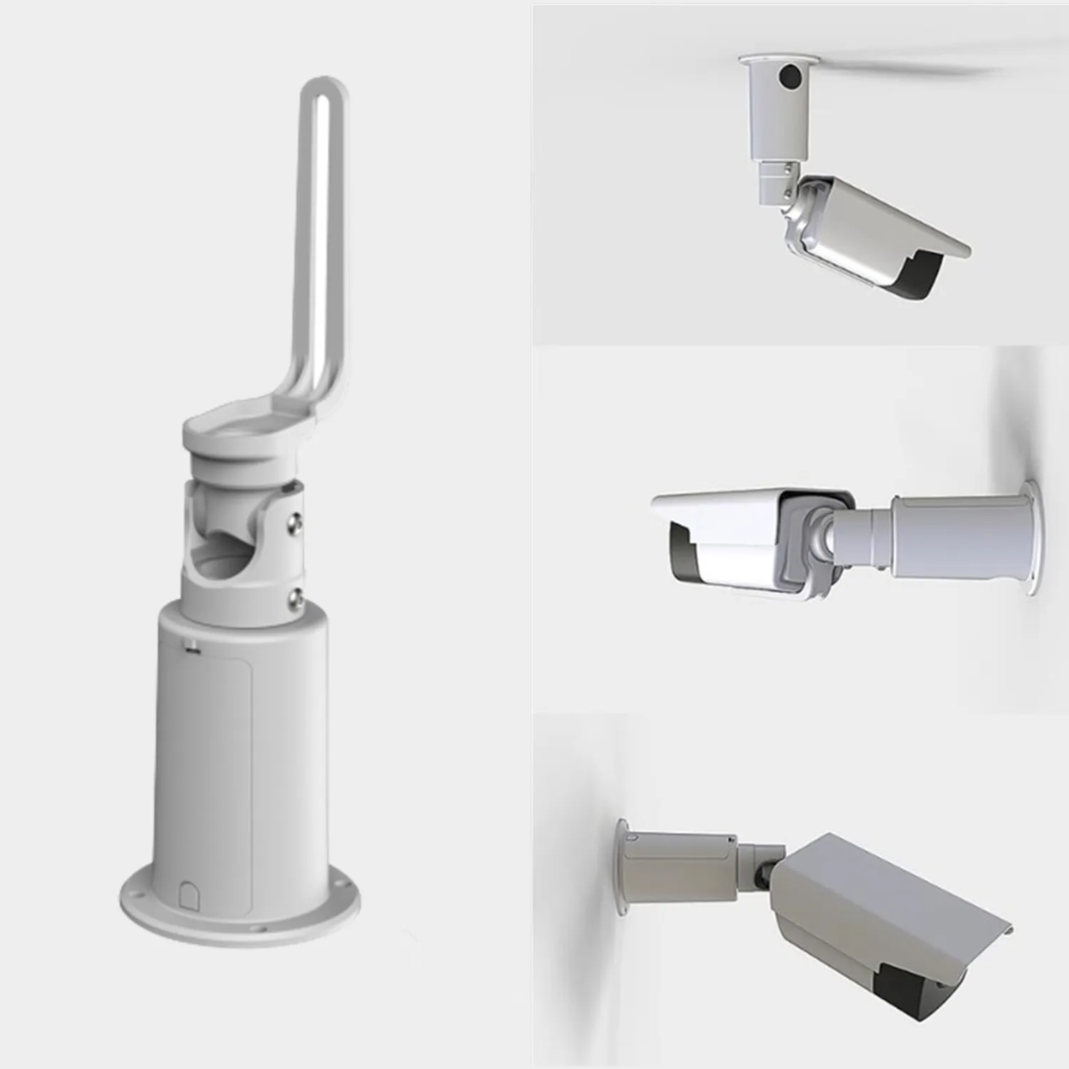

Белая цилиндрическая камера наблюдения, настенный кронштейн, стабильный потолочный держатель из алюминиевого сплава, может скрывать провода и разъемы