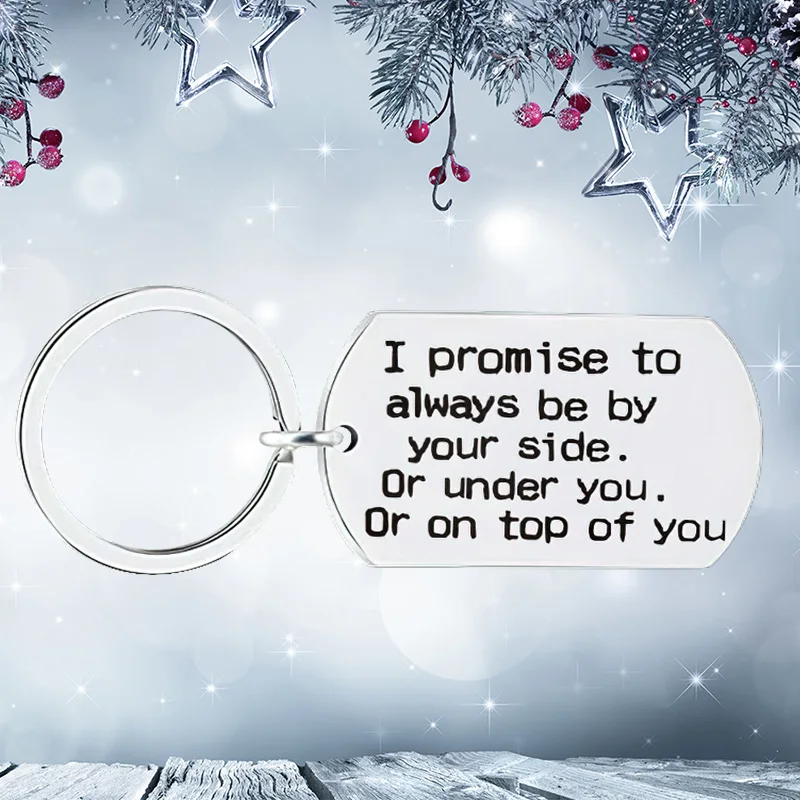 

Новый Забавный брелок для ключей с подвеской в виде парня, девушки, мужа, жены, пары, влюбленных, брелок для ключей, я обещаю, что всегда будет ...