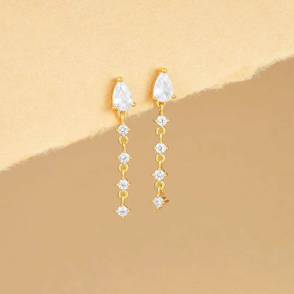 Женские серьги-гвоздики из серебра 925 пробы с фианитом