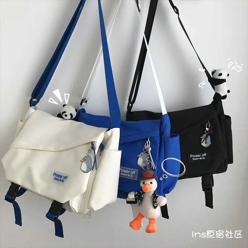 

Korean Klein Blue Large Capacity Crossbody Bag for Female College Students Class Bag Korean Versatile One Shoulder Schoolbag