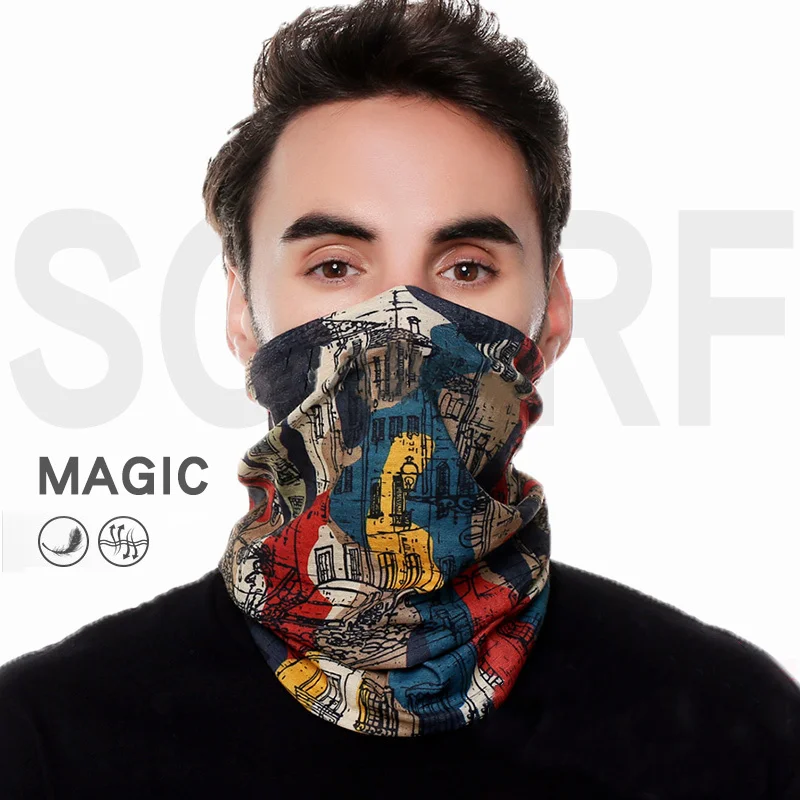 

Maic eadscarf Outdoor Cyclin Sunscreen Mask Scarf Cover ead Over Face Anti-wind Sand Tin Soft alf Mask eadscarf Snowboard