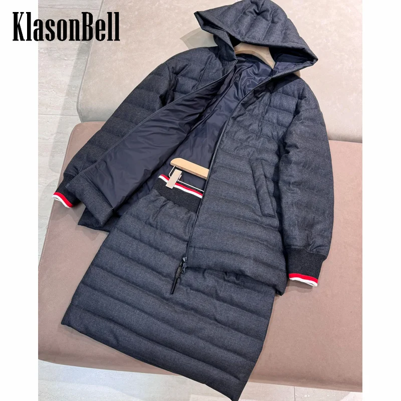 11.20 KlasonBell-Женское шикарное сохраняющее тепло шерстяное пальто на молнии с