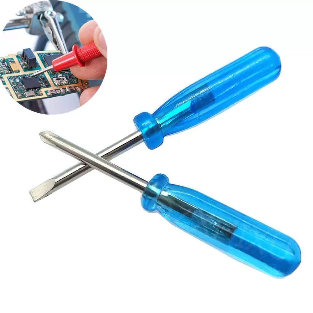 

2PCS Transparent Handle Metal Screw Driver Kit Set Mini Small Portable Radish Head Needle Plate Screwdriver Repair Sewing Tools