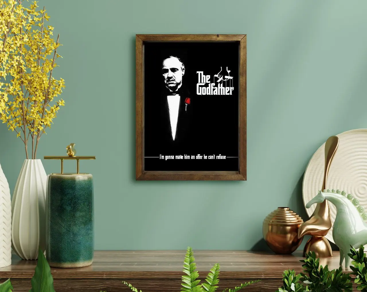 

BK Home Godfather Godfather Design Natural Solid Wood Framed Tablo-3 Special Design Friends Lovers Gift Beautiful Memories Office Decor