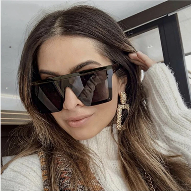 WHO CUTIE 2020 Vintage Ovesized Sunglasses Women Shades Luxury Brand Rimless Square Sun Glasses For Men Black Dames S019B | Аксессуары