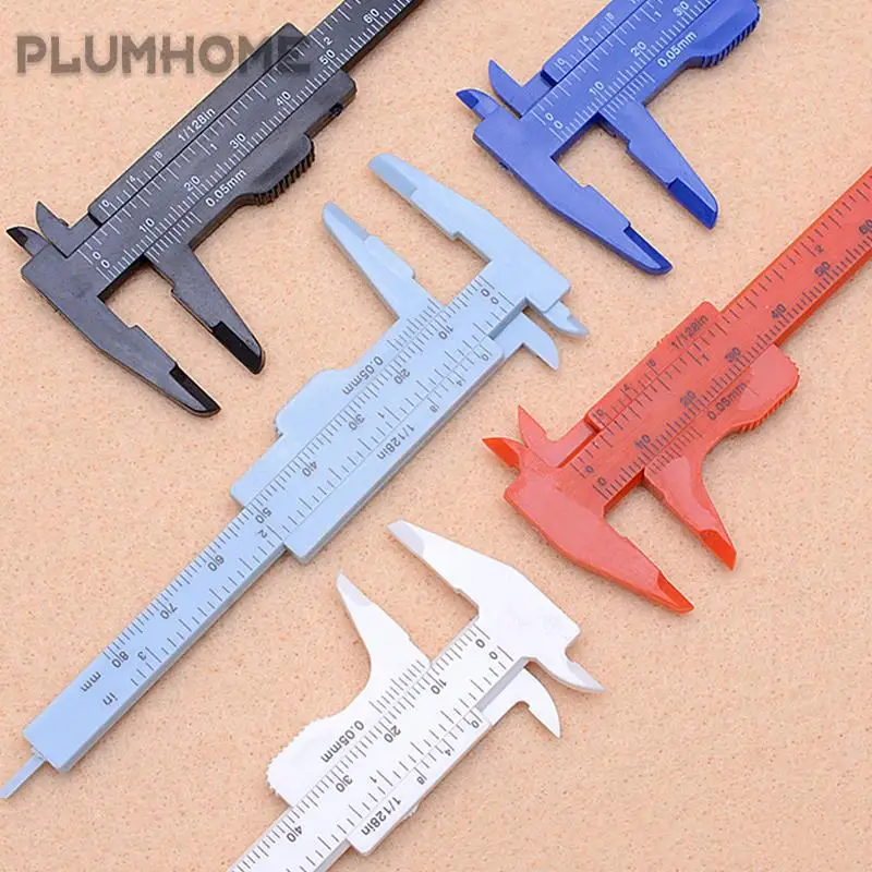 

High quality 1pcs 0-120mm double rule scale plastic Vernier caliper measuring Student Mini tool ruler