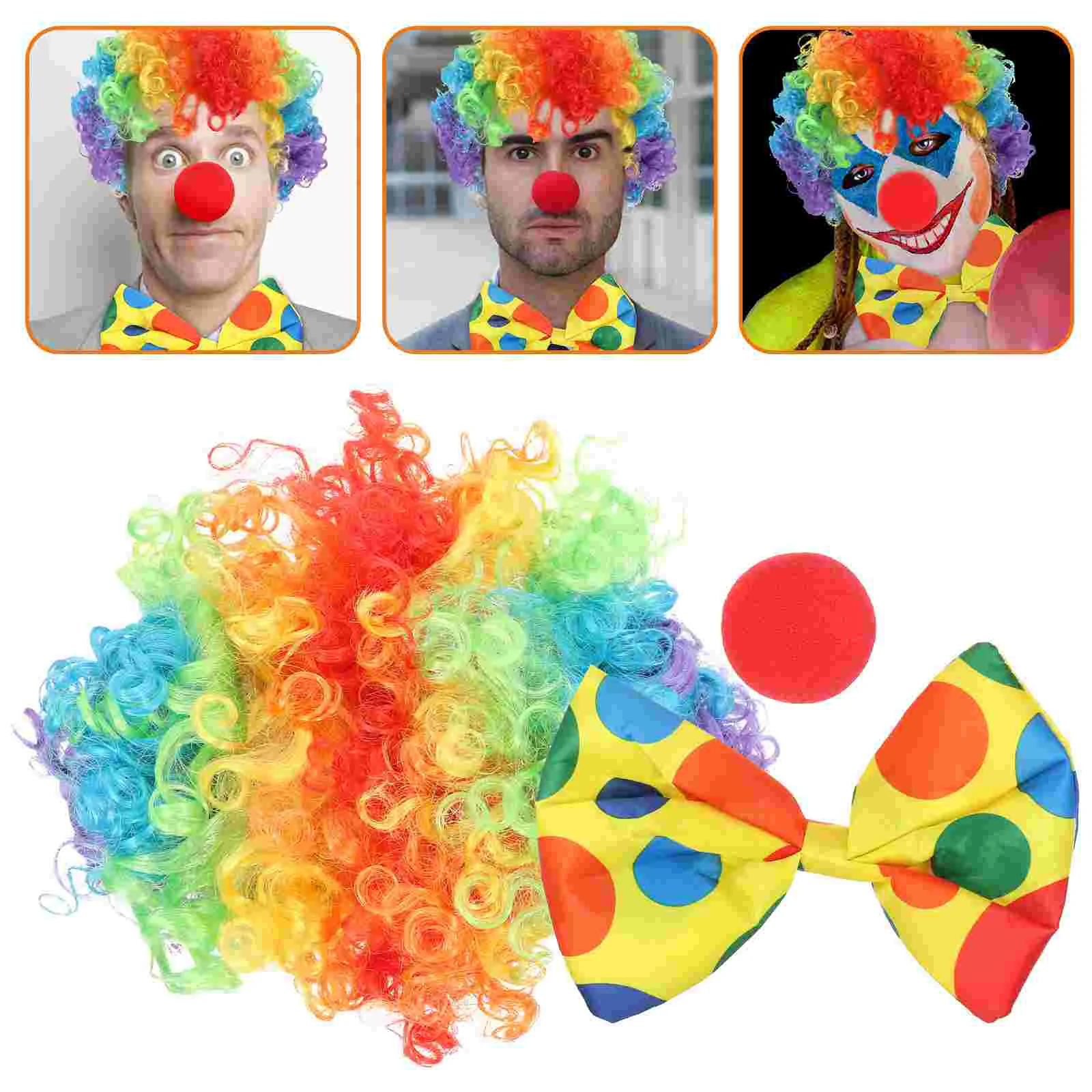 

Red Cosplay Clown Outfit Halloween Prop Carnival Costume The Party Decors Nose