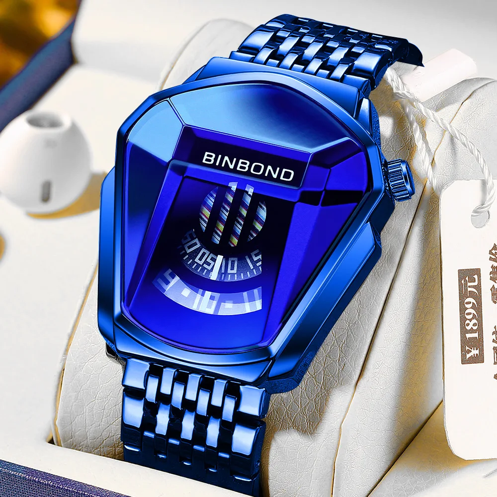 

Men's watch trend style locomotive Concept Watch Men's black tech watch