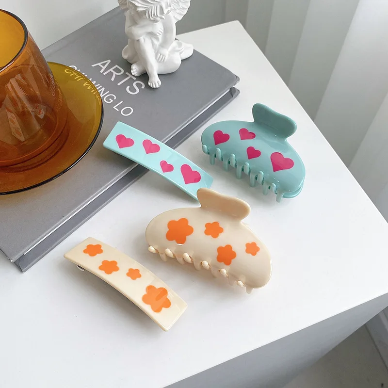 

Acetic Acid Hair Accessory Splicing Clip Hair Accessories for Women Love Star Shark Clips Girls Korean New Headwear Apparel