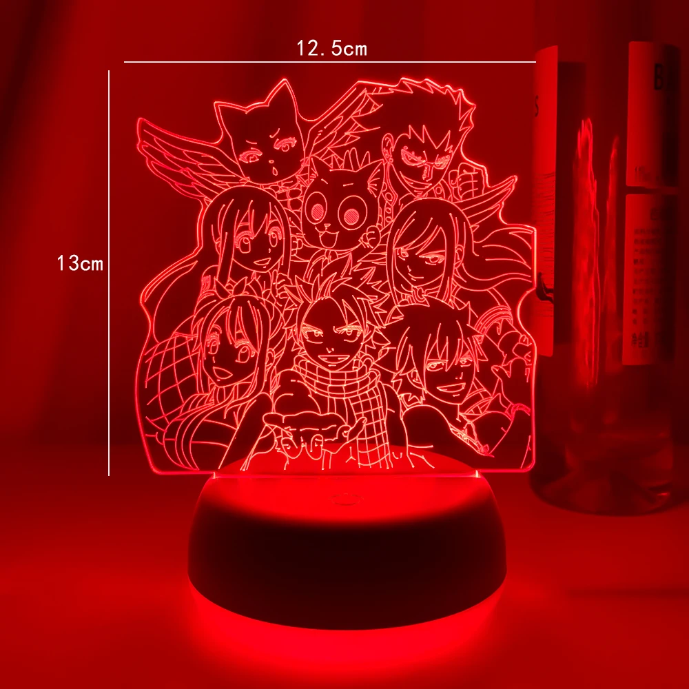 Новый Ночной светильник с мангой и хвостом светодиодный ночник сенсорным